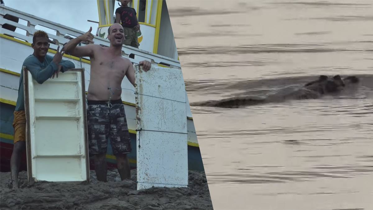 surfistas locales neveras puertas frigoríficos amazonas pororoca kepa acero cocodrilo rio ola marea surf
