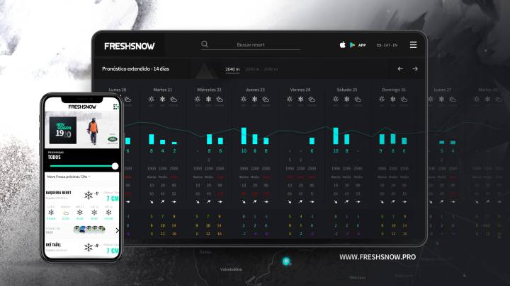 La inteligencia artificial de predicción de nevadas Fresh Snow
da el salto a la web