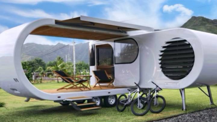 Romotow, una caravana futurística que casi dobla su tamaño al desplegarse