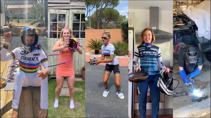 40 de las mejores riders de MTB del mundo, juntas en un gracioso vídeo 'de cuarentena'
