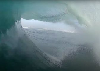 Intentan grabar con un dron el interior de las olas gigantes de Nazaré