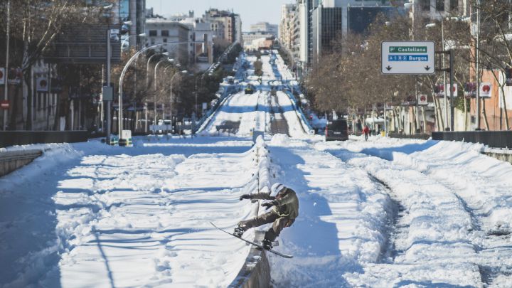 Snowboard en Madrid, "fotos que posiblemente no volvamos a ver en nuestras vidas"