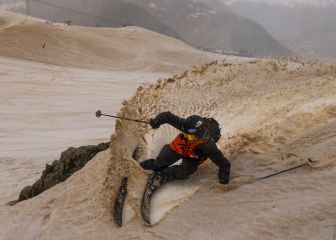 Aymar Navarro esquía en el desierto de Baqueira