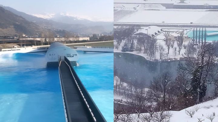 El vídeo extremo del día: rompen las primeras olas en Suiza