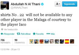 Málaga owner announces Isco's shirt number to be retired Málaga owner announces Isco's shirt number to be retired