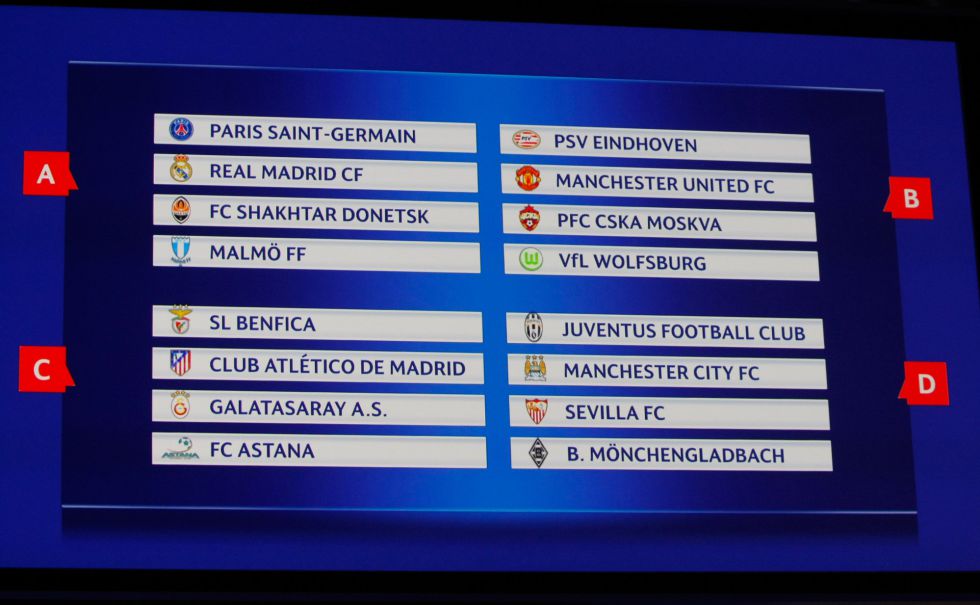 Champions League group stage fixtures calendar