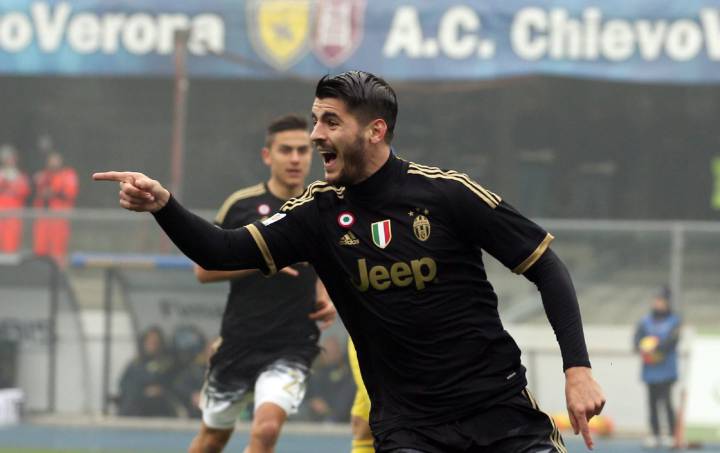Morata double helps steer Juve to top of Serie A
