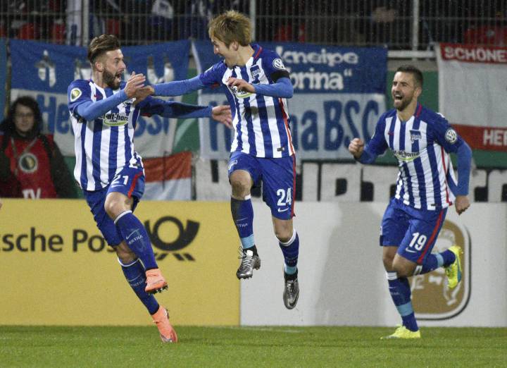Haraguchi ends Hertha's 35-year wait to reach cup semis