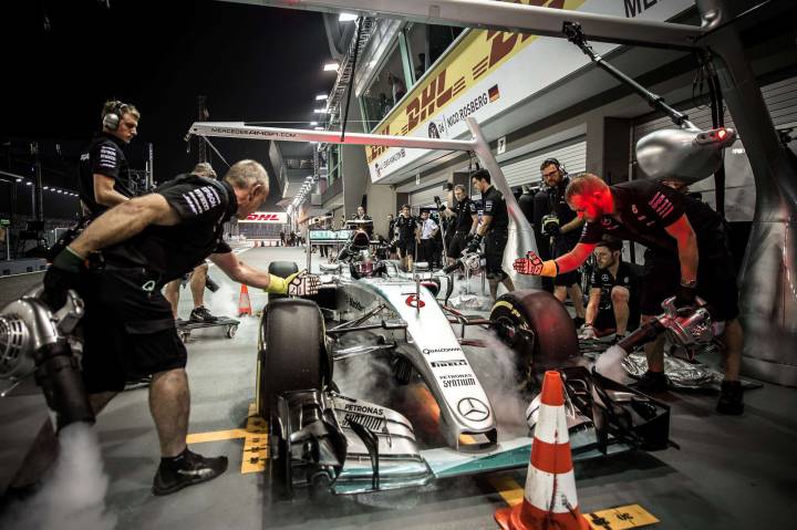 Hamilton and Rosberg get first taste of new Mercedes
