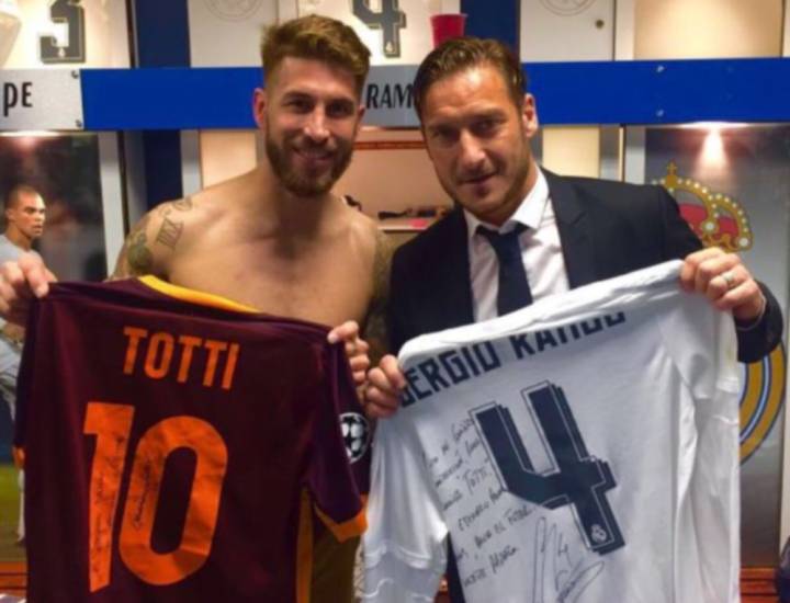 Ramos and Totti exchange shirts: "Grazie capitano"