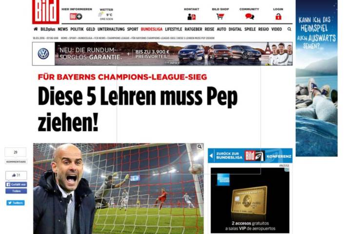 Bild advices Pep Guardiola how to coach