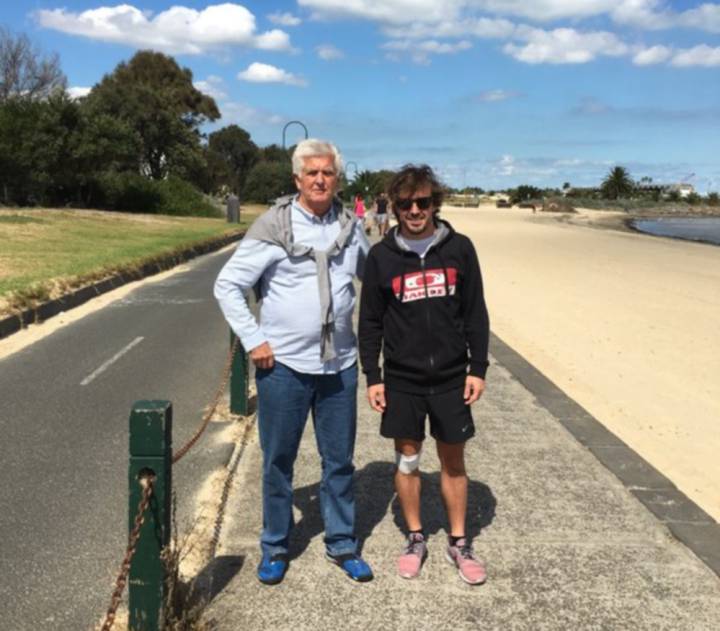 Roger Benoit alongside Fernando Alonso