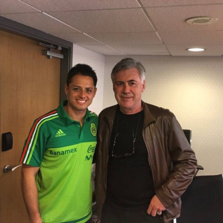 Carlo Ancelotti and Javier Hernández
