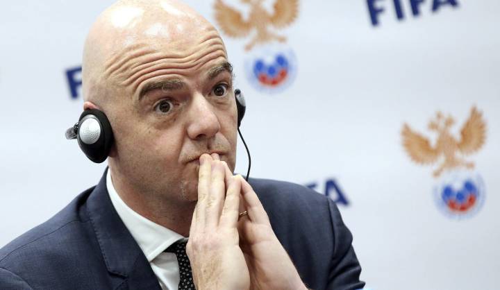 Gianni Infantino, durante su visita a Moscú de este martes