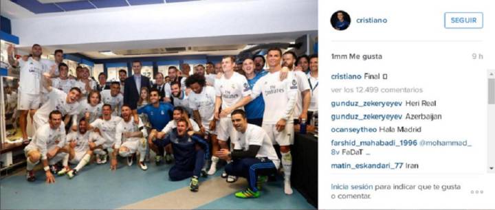 Cristiano Real Madrid post-match photo Manchester City Champions League 2016