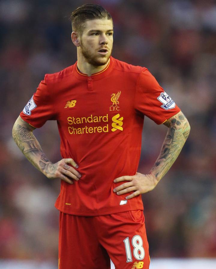 Liverpool left back, Alberto Moreno, during the Europa League final against Sevilla.