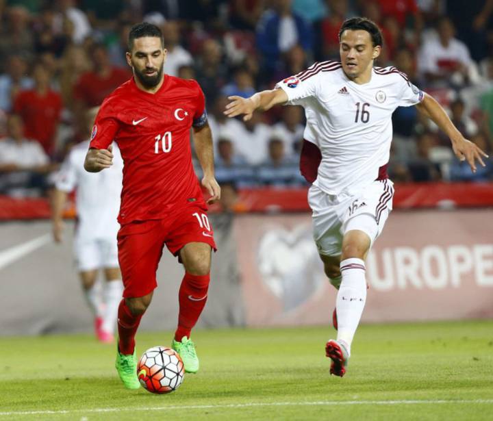 Arda Turan the leading star of the Turkish team, one of Spain's rivals.