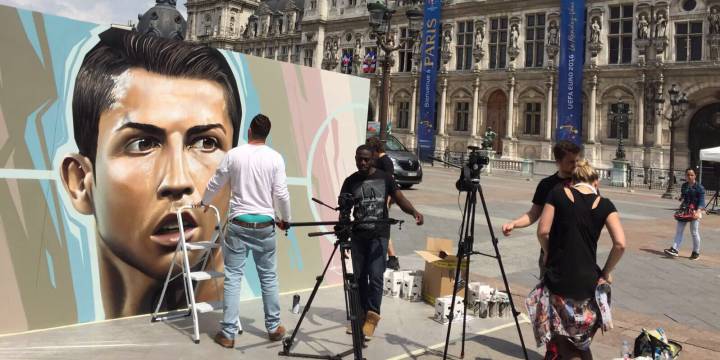 The Cristiano graffiti in Paris as part of a promotion of urban art.