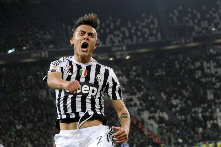 Paulo Dybala, during a Serie A match for Juventus.