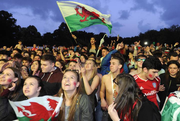 Cardiff errupts with joy as Wales stroll into the semis
