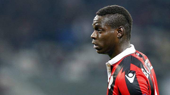 Mario Balotelli playing for Nice in France's Ligue 1