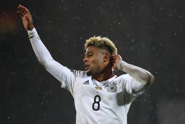 Serge Gnabry scored a hat-trick for Germany in the San Marino rout.