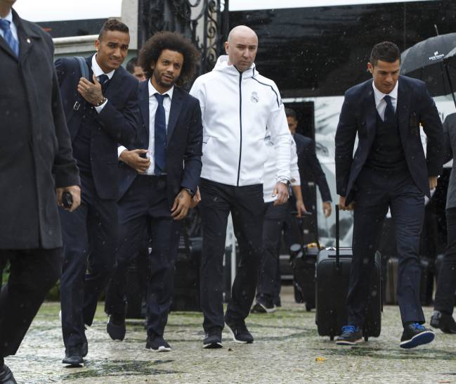 Ronaldo arriving in Lisbon ahead of Real Madrid's clash with Sporting Lisbon