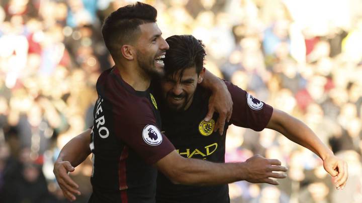 Aguero at the double to deny Burnley