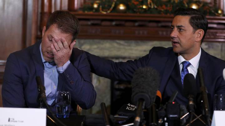 Andy Woodward consoles Steve Walters