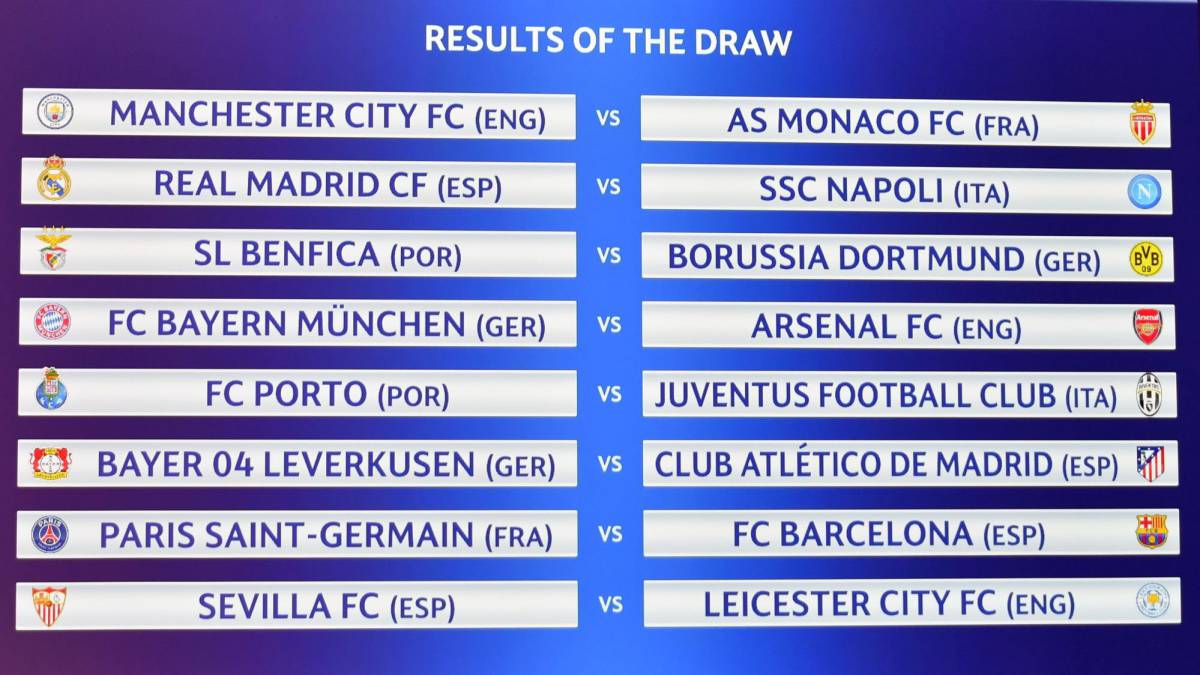 uefa champions league table and fixtures