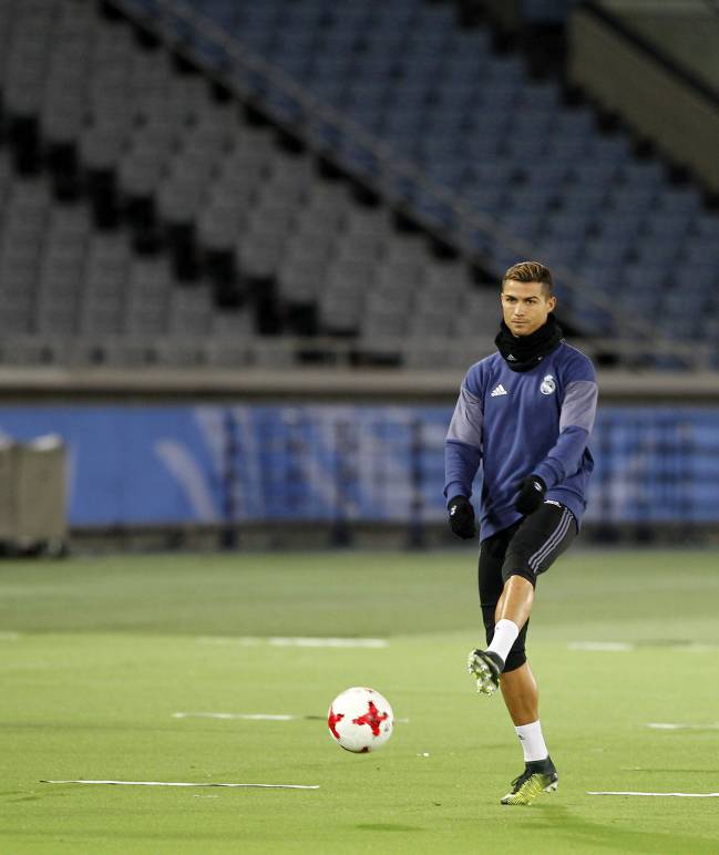 Ronaldo training in Japan.