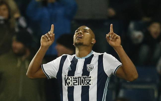 West Brom's Salomon Rondon celebrates scoring their second goal