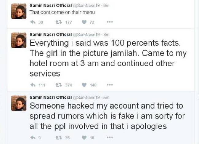 Samir Nasri's Twitter account hacked