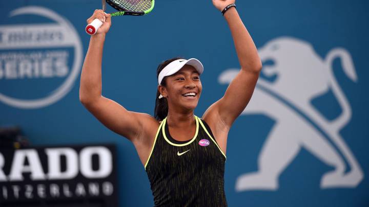 Australia's Destanee Aiava celebrates her victory