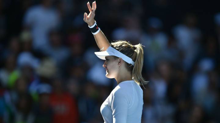 Bouchard happy to win ugly on long road back to the top
