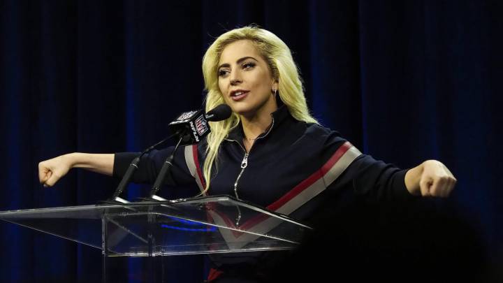 Lady Gaga speaking about her half-time Super Bowl show