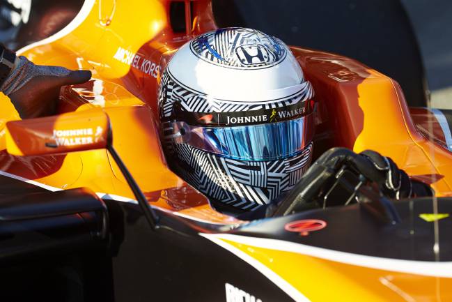 McLaren's, Fernando Alonso, during first day of training at Montmeló.