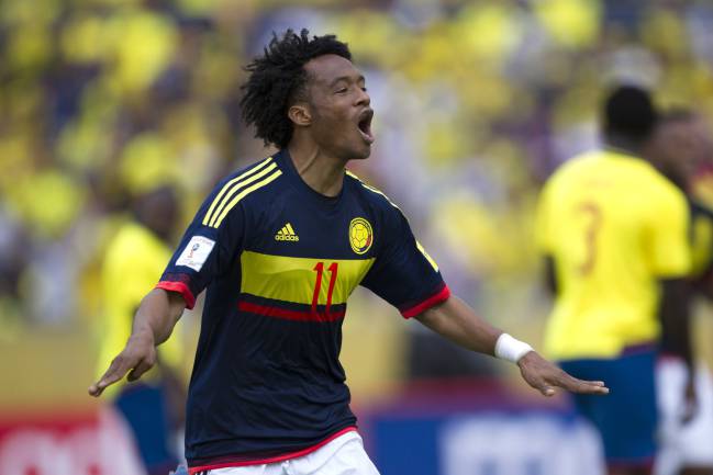 Juan Cuadrado scores against Ecuador.