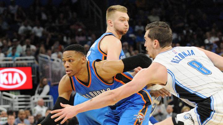 Russell Westbrook lands 57 points in 38th triple-double of the season.