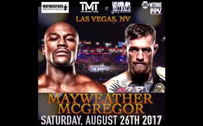McGregor and Mayweather confirmed.