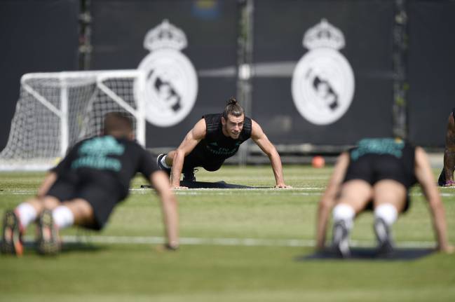 Gareth Bale of Real Madrid during training