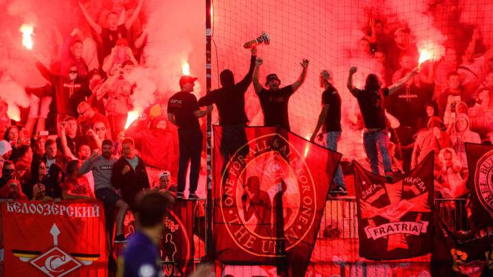 UEFA charges Spartak Moscow after flare narrowly misses referee