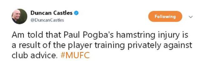 Mourinho furious with Pogba over injury
