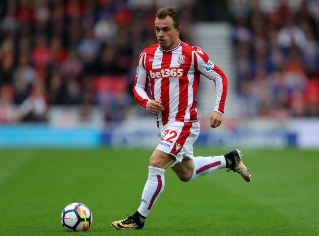 Xherdan Shaqiri of Stoke found it tough against Chelsea.