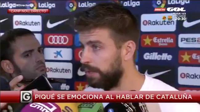 An emotional Gerard Piqué on October 1.