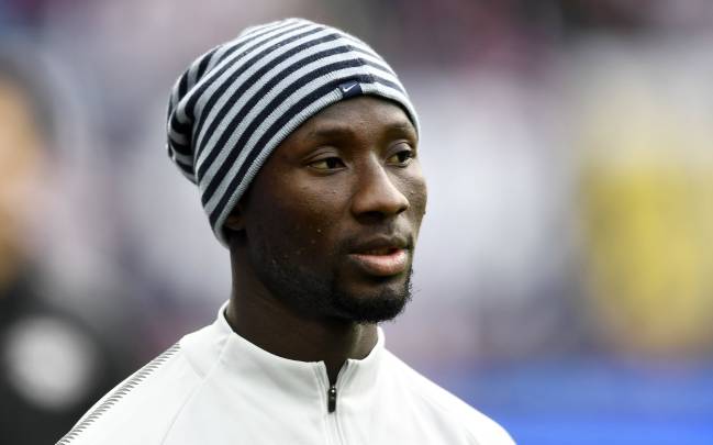 RB Leipzig's Naby Keita warms up before the German Bundesliga match against Hannover 96.