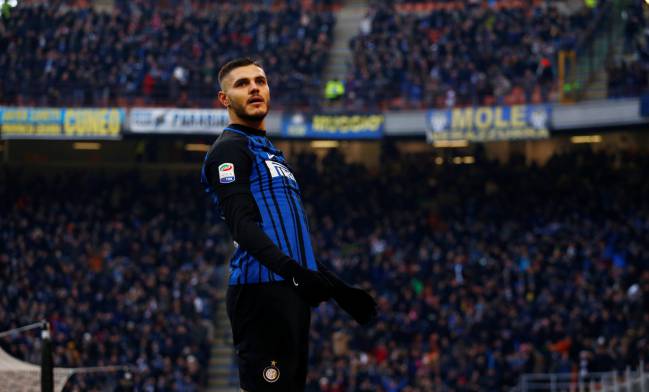 Inter Milan's Mauro Icardi celebrates scoring their second goal