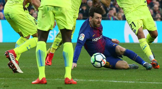 Barcelona’s Lionel Messi in action.