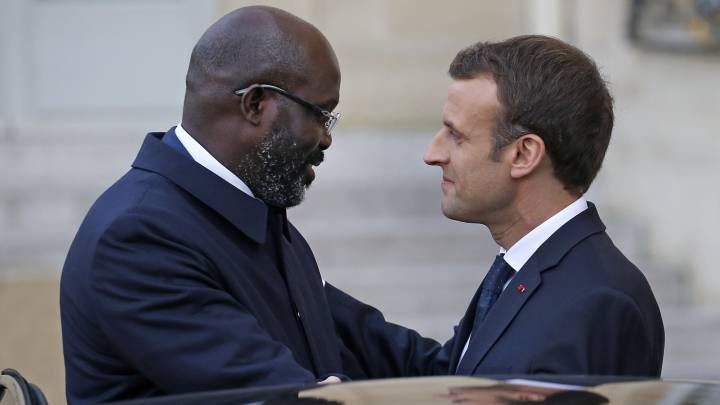Emmanuel Macron hosts meeting with Weah, Drogba and Mbappé