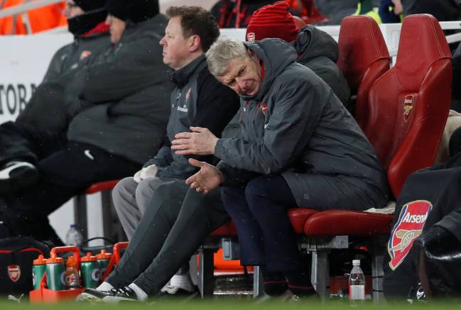 Under pressure: Arsenal manager Arsene Wenger against Man City.